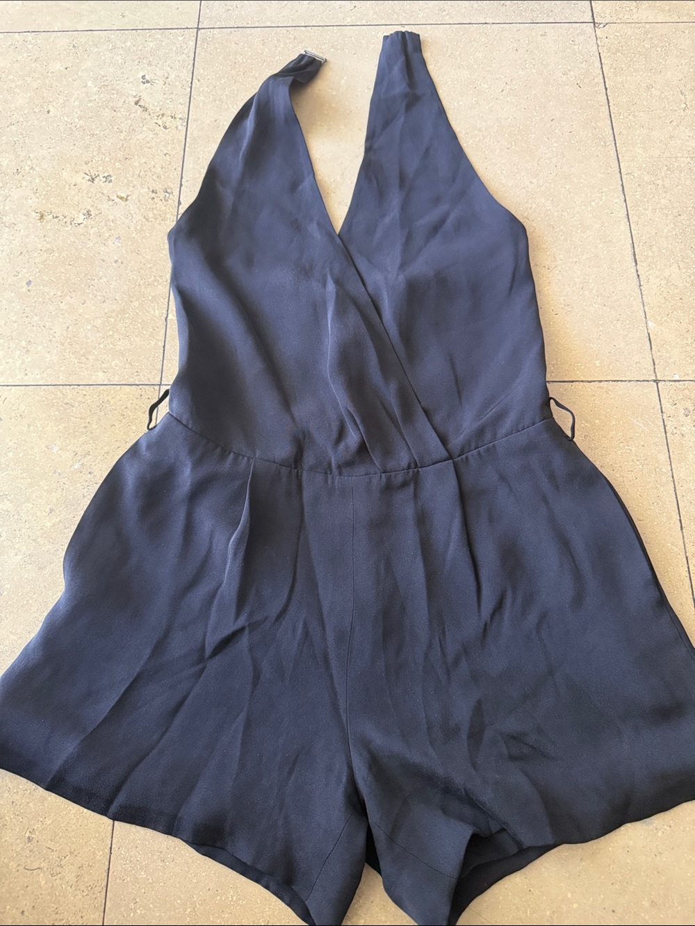 Ralph Lauren Black Label Navy Halter Wrap Romper